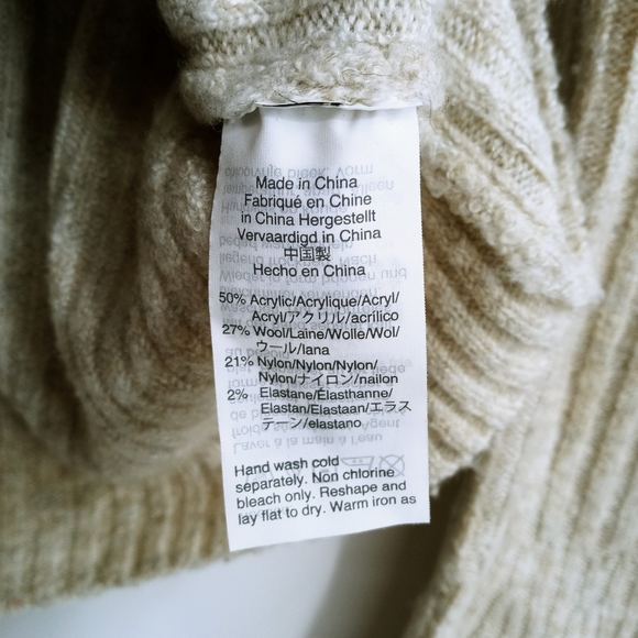 Madewell Ruffle Cuff Oatmeal Ribbed Sweater - Picture 6 of 12